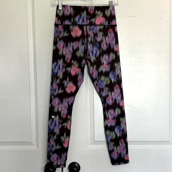 IVL Collective Black Blurred Floral Leggings 6 - Picture 4 of 7